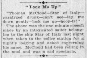 Drunken Sailor – July 1900