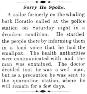 Drunken Sailor – March 1894